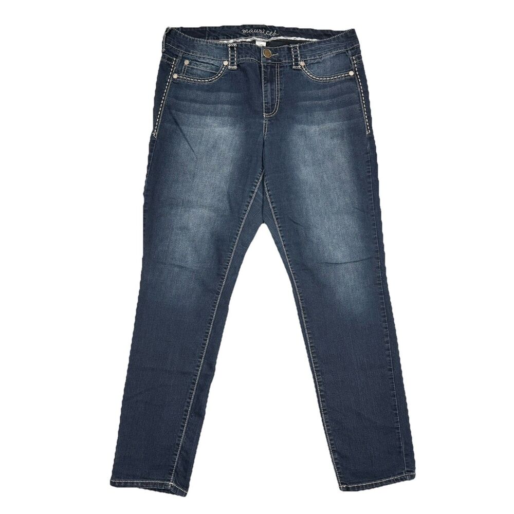Maurices Skinny Leg Jeans Womens 16 Blue Lightweight Denim Measures 35 x 29.5
